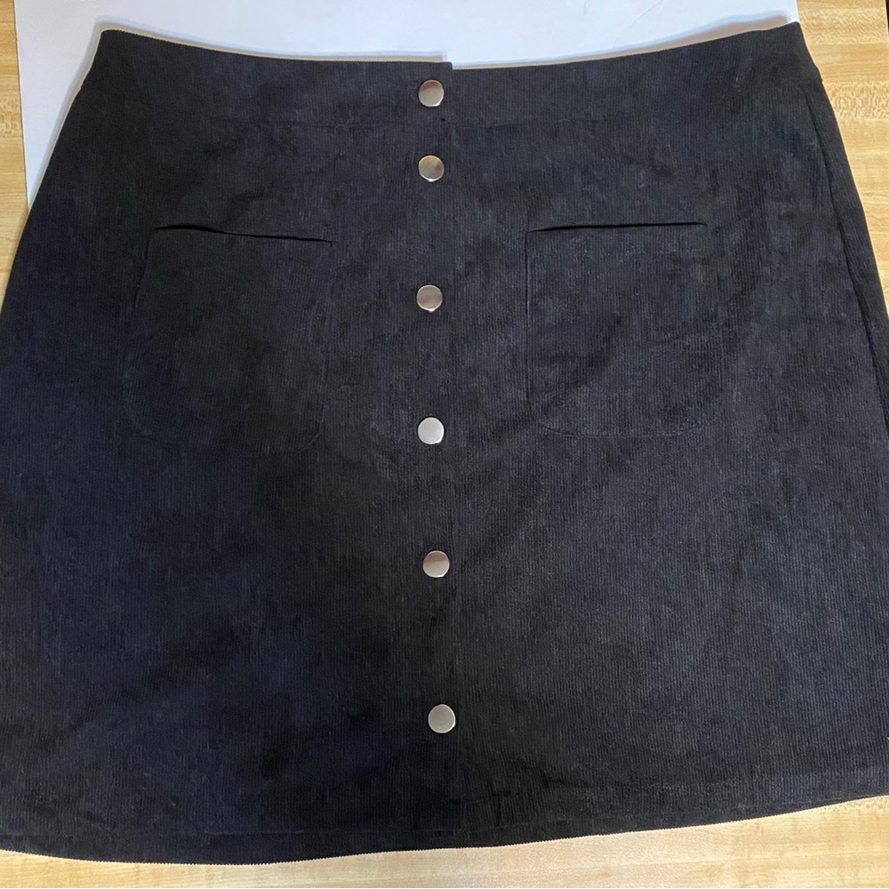 Black Button-Front Women's Skirt
